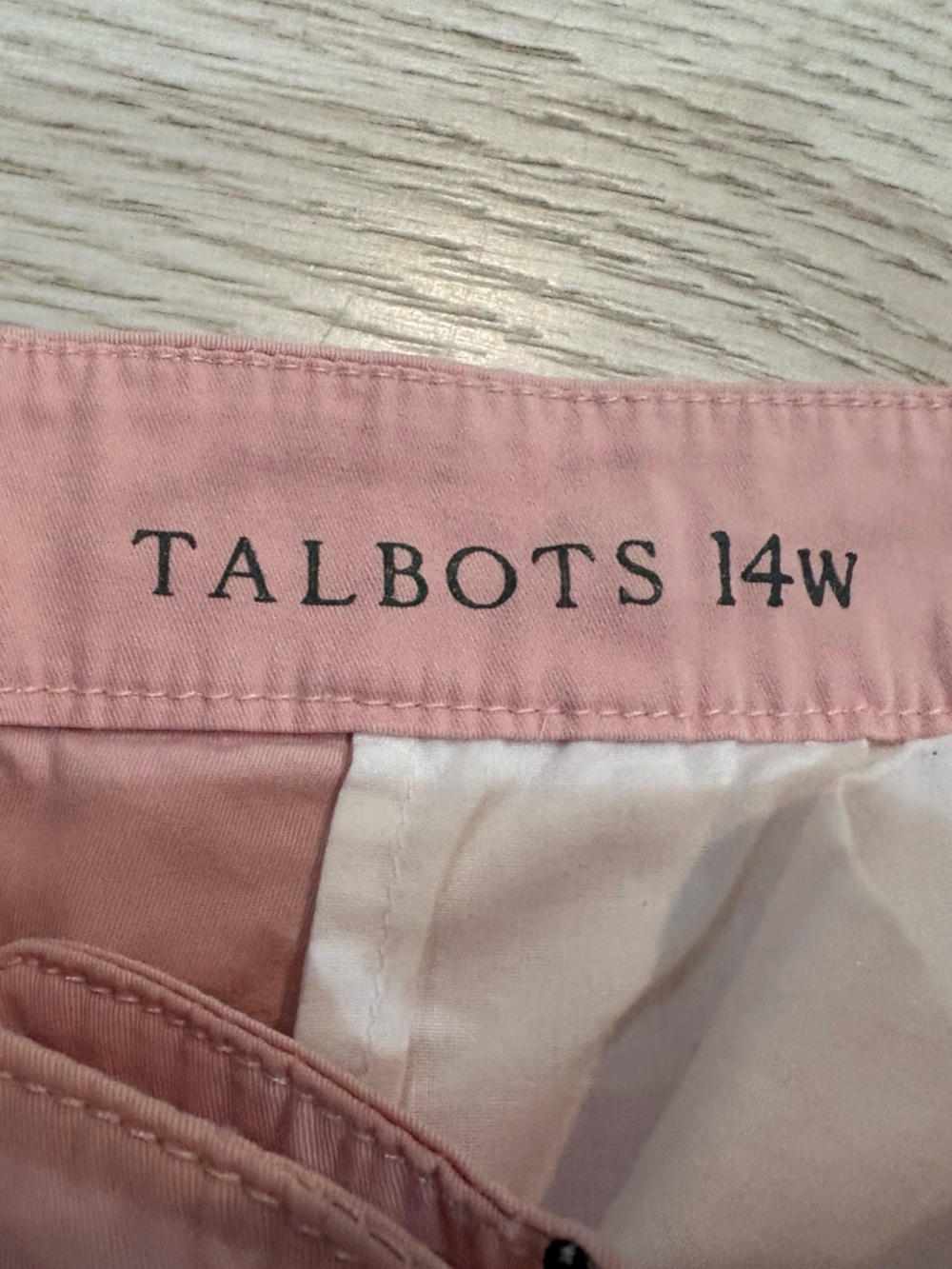 TALBOTS Petal Pink Embroidered Boston Terrier Dog Chino Pants 14W Gently worn. - Picture 7 of 9